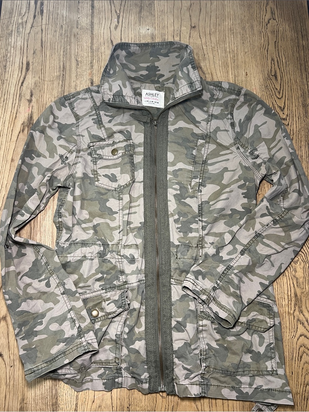 Ashley By 26 International Kids' Camo Jacket in Olive and Tan